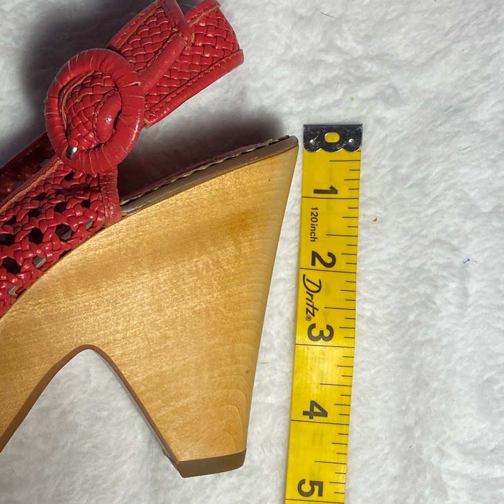 IC Poetic License platform sling back peep toe sandal,dark pink basketweave,US 7 - Picture 12 of 13